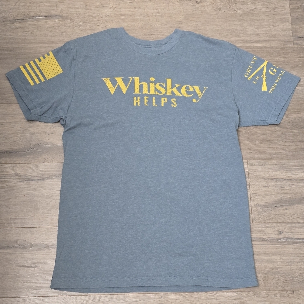 Grunt Style Whiskey Helps Short Sleeve Tee Size Medium Mens Unisex